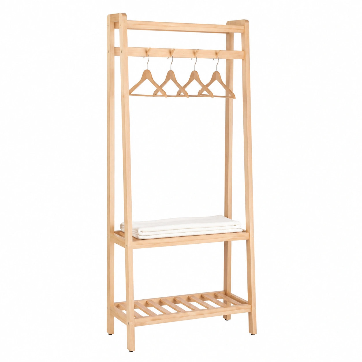 Perchas de Madera para Dormitorio, Diseño Moderno y Simple, 56x160x40 cm