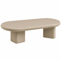Mesa de Centro Industrial 140x70 cm, Poliresina, Cemento Arena, para Salón Moderno