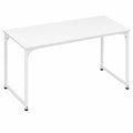 Escritorio Blanco Moderno 80x40cm para Oficina y Hogar, Estructura de Metal Resistente