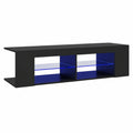 Mueble de TV con LED, Armario de Almacenamiento, 135x39x30 cm, Negro
