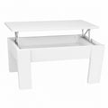 Mesa de Centro Elevable Gris Polar para Salón, 90x50x46-57 cm