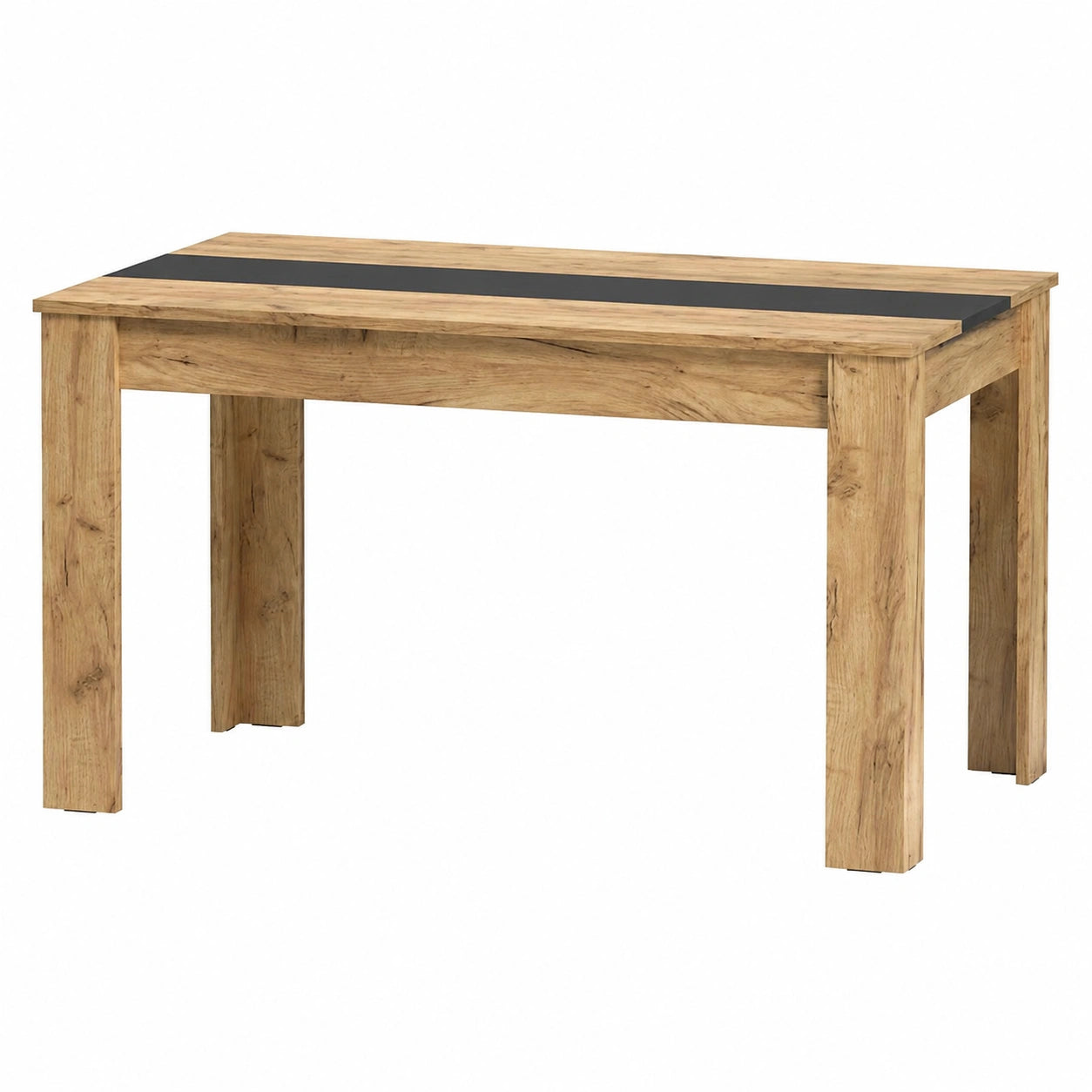 Mesa de Comedor Fija Mirko, 140x90x78 cm, Roble Dorado y Antracita
