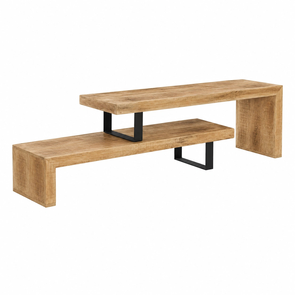 Mueble de TV de Madera de Mango Maciza para Centro de Entretenimiento