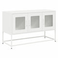 Mueble de TV de Acero Blanco con Almacenamiento 100,5x39x60,5 cm