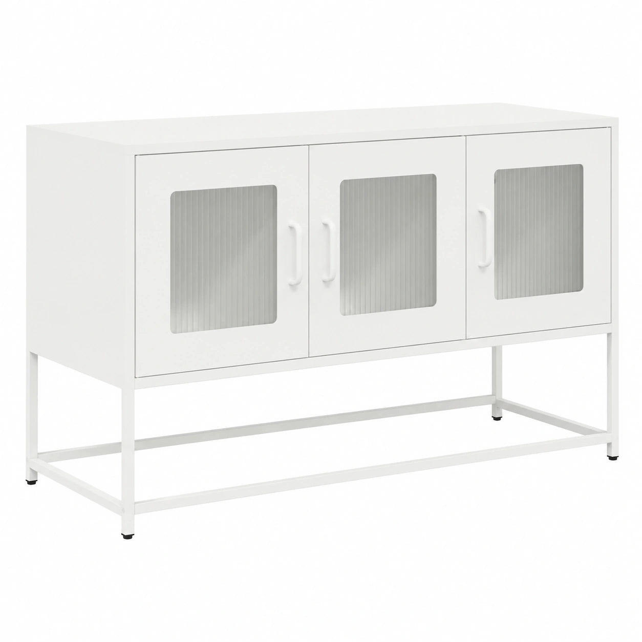 Mueble de TV de Acero Blanco con Almacenamiento 100,5x39x60,5 cm