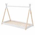 Cama Tipi de Vipack con Superficie de 90 x 200 cm, Blanco y Natural