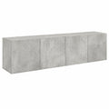 Conjunto de Muebles de TV con Luces LED, 2 Piezas, Gris Hormigón, 80x35x31 cm