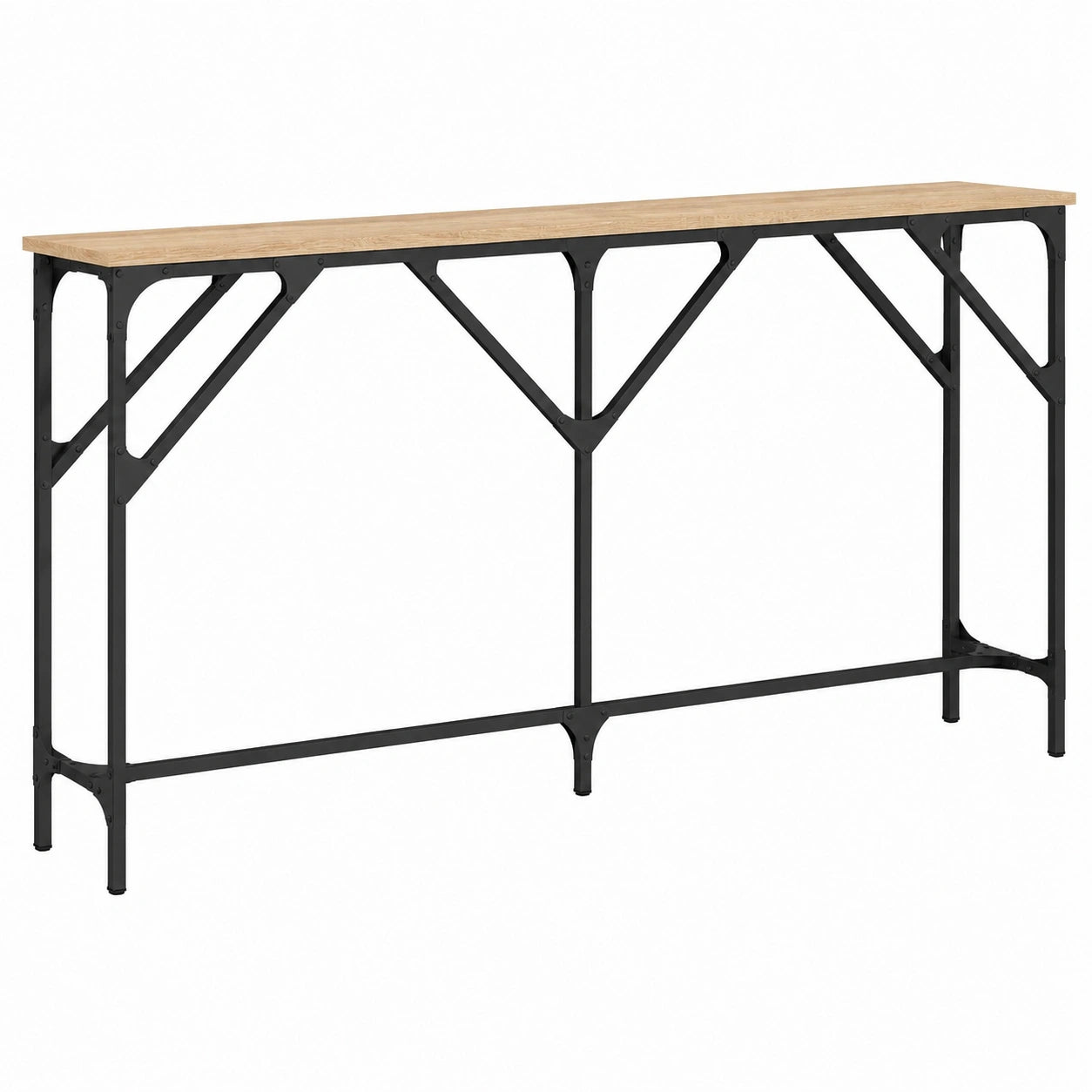 Mesa Consola Roble Sonoma con Patas Ajustables para Salón