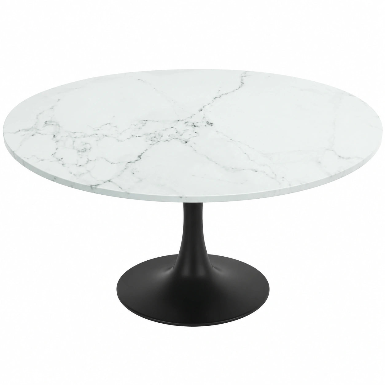 Mesa Redonda de Vidrio Templado con Diseño de Mármol para Exteriores 40x0,8 cm