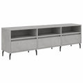 Mesa de Televisión de Madera Gris con Efecto Hormigón 150x30x44,5 cm