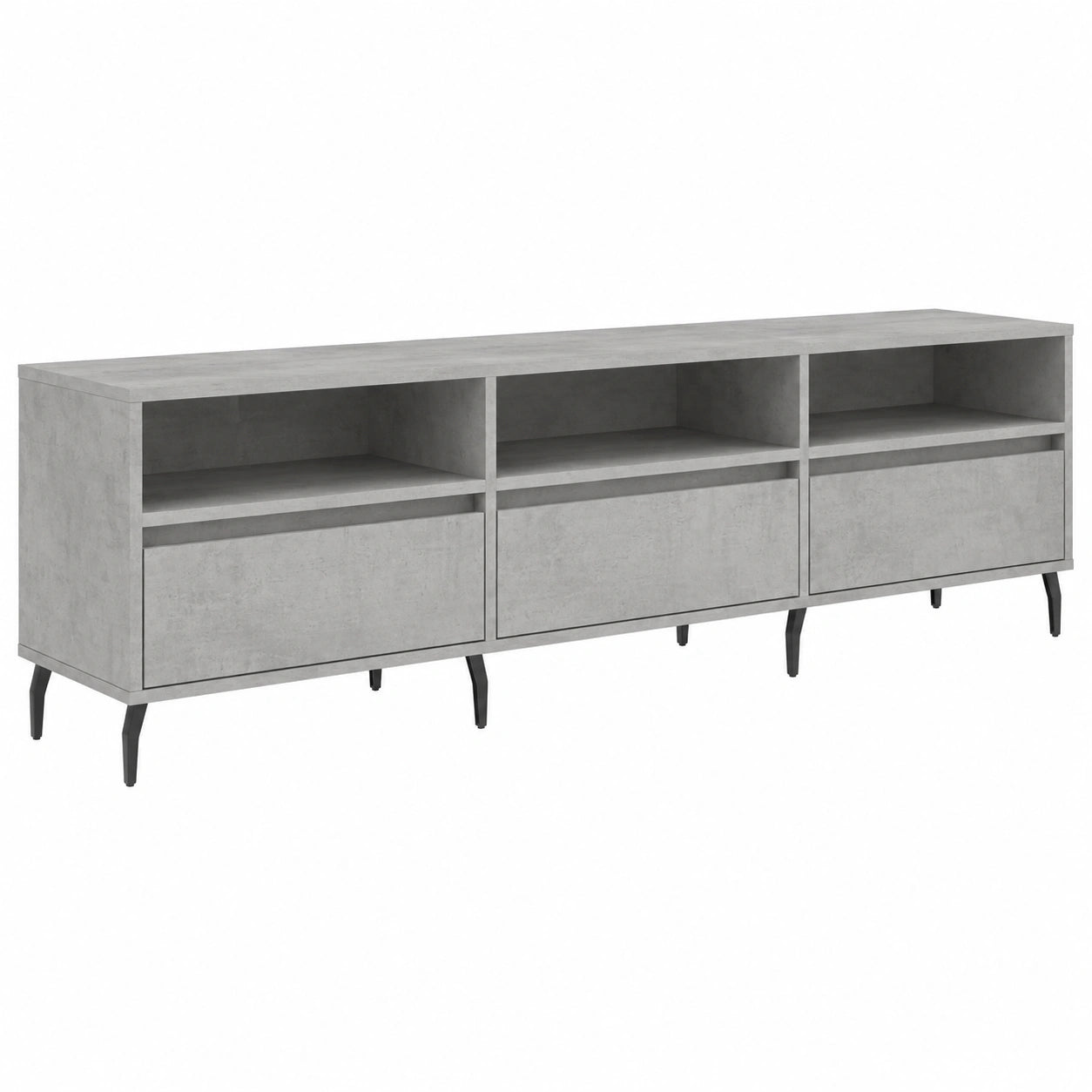 Mesa de Televisión de Madera Gris con Efecto Hormigón 150x30x44,5 cm