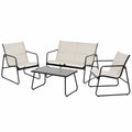 Conjunto de Muebles para Jardín, Terraza o Balcón en Color Crema