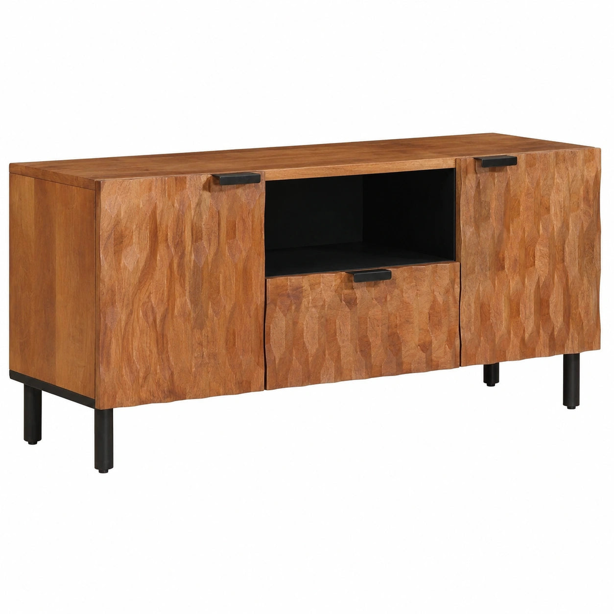 Mesa de TV Moderna de Acacia Marrón para Salón 105x34x46 cm
