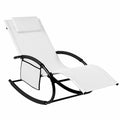 Silla Mecedora de Jardín con Gravedad Cero y Cojín Desmontable para Exteriores