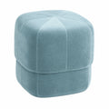 Puff redondo acolchado azul claro, asiento adicional para sala de estar, 40 x 40 x 46 cm
