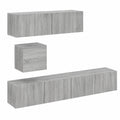 Conjunto de Muebles para TV de Madera Gris Sonoma, 4 Piezas