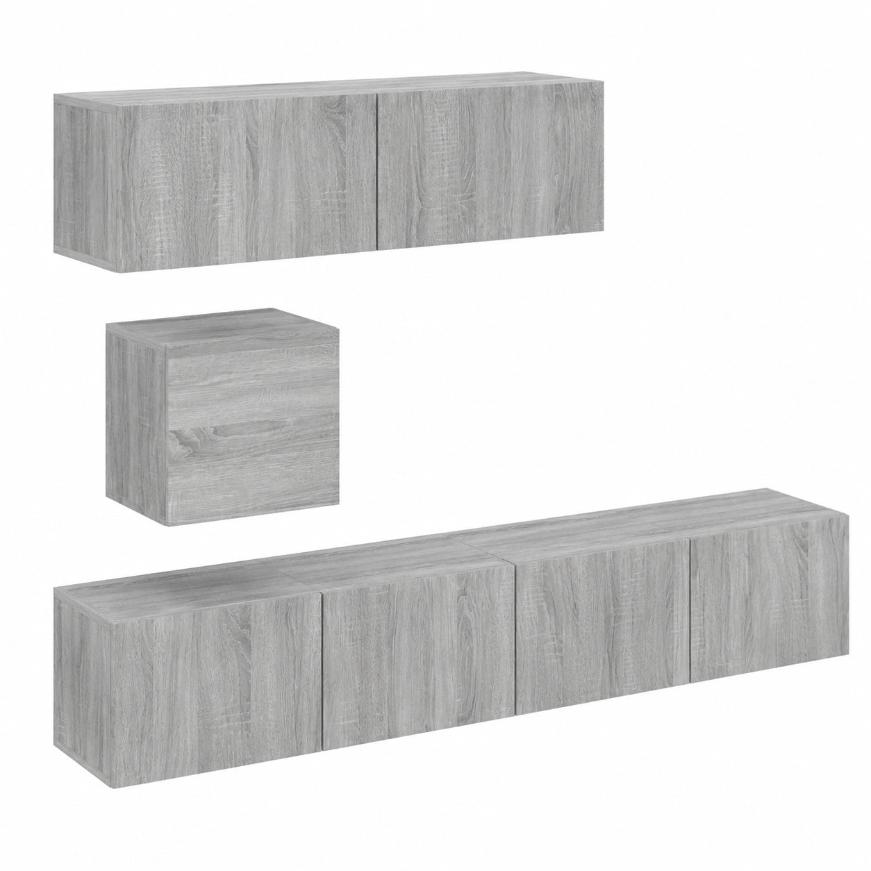 Conjunto de Muebles para TV de Madera Gris Sonoma, 4 Piezas