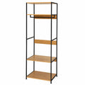 Armario Abierto de Acero y Madera con Perchero y Estantes, 60x40x175 cm, Capacidad 30 kg