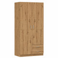 Armario de Roble de Madera Ingeniería 80x52x180 cm Artesanal