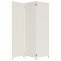 LOLAhome - Biombo Separador 3 Paneles, Madera y Papel, para Dormitorio y Oficina, Blanco 120x175 cm