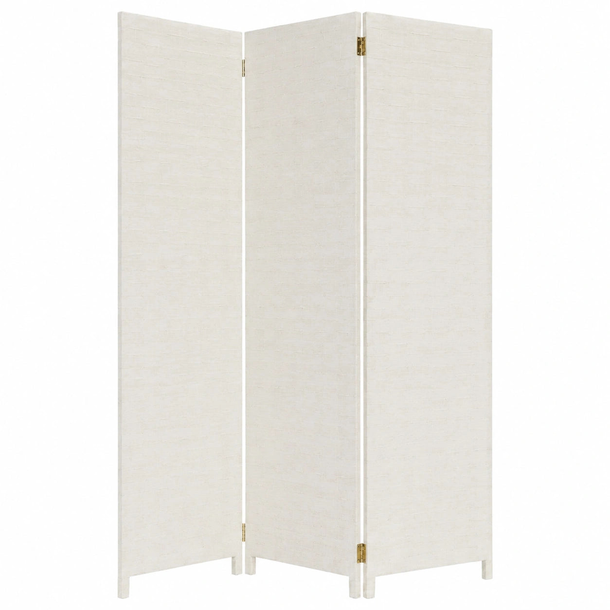 LOLAhome - Biombo Separador 3 Paneles, Madera y Papel, para Dormitorio y Oficina, Blanco 120x175 cm