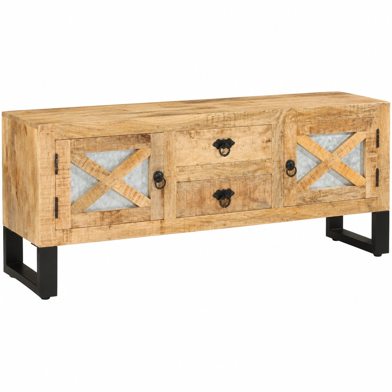 Mesa de TV de Madera de Mango para Sala 110x30x45 cm
