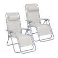 Sillones Relax de Acero Beige con Textileno Reforzado y Bloqueo