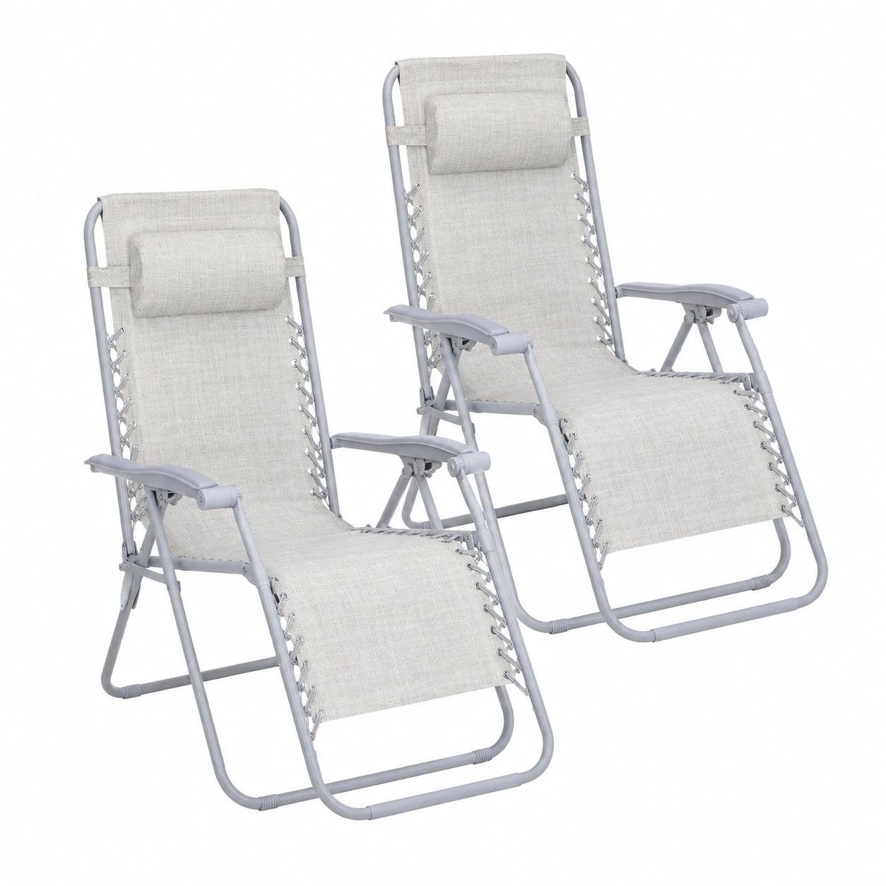 Sillones Relax de Acero Beige con Textileno Reforzado y Bloqueo